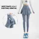 2-in-1 Legging Rok Celana Olahraga Wanita
