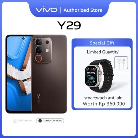 vivo Y29 - Design Marmer Eksklusif, 6500mAh Tahan 3 Hari, Tahan Banting Ekstrem, IP69 Tahan Air Ekstrem, AI Erase 2.0 + AI
