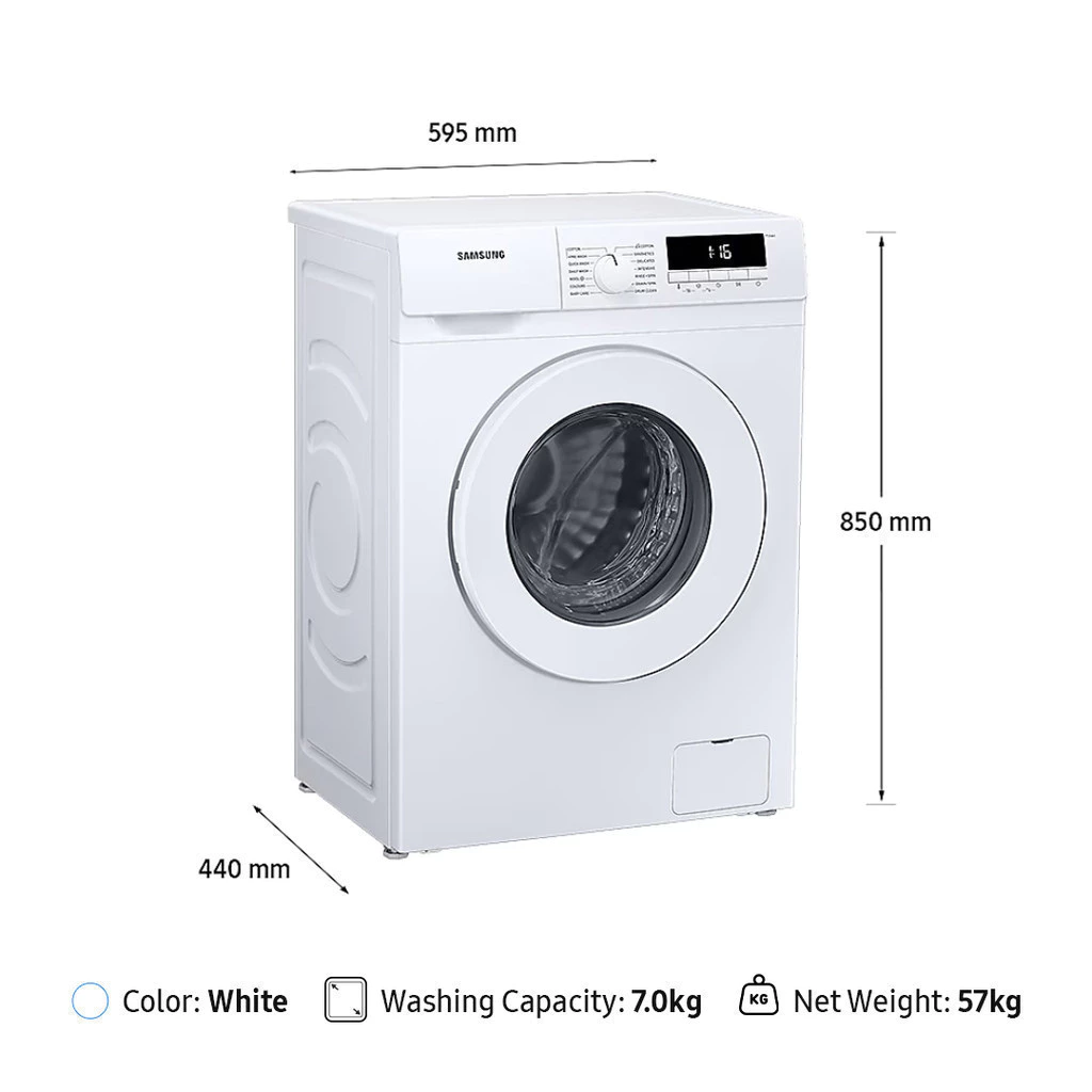 Samsung Mesin Cuci Front Loading 7 Kg Quick Wash 18"" - WW70T3020WW/SE