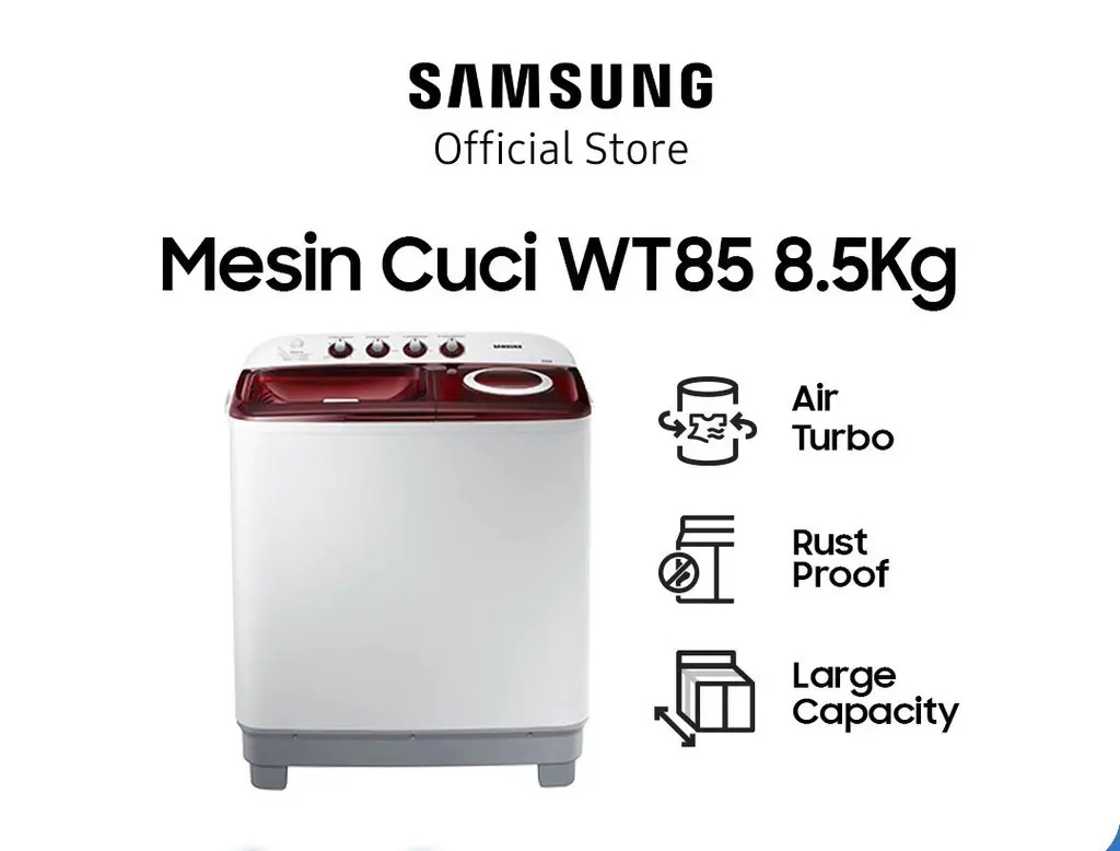 Samsung Mesin Cuci 2 Tabung, 8.5 Kg - WT85H3210MG