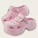 Sepatu Lubang Bunga Kecil Dopamin Pakaian Luar Ruangan Musim Panas Wanita Sol Tebal Perasaan Tinggi Sandal DIY Eva Non-Slip