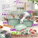 Tifale Agate Set Cookware Panci Set 6IN1 Frypan Saucepan Anti Lengket Granite Coating