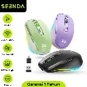 SEENDA MOU160 Mouse Wireless Type C + 2.4G Rechargeable RGB Ergonomic Silent Click Jiggler