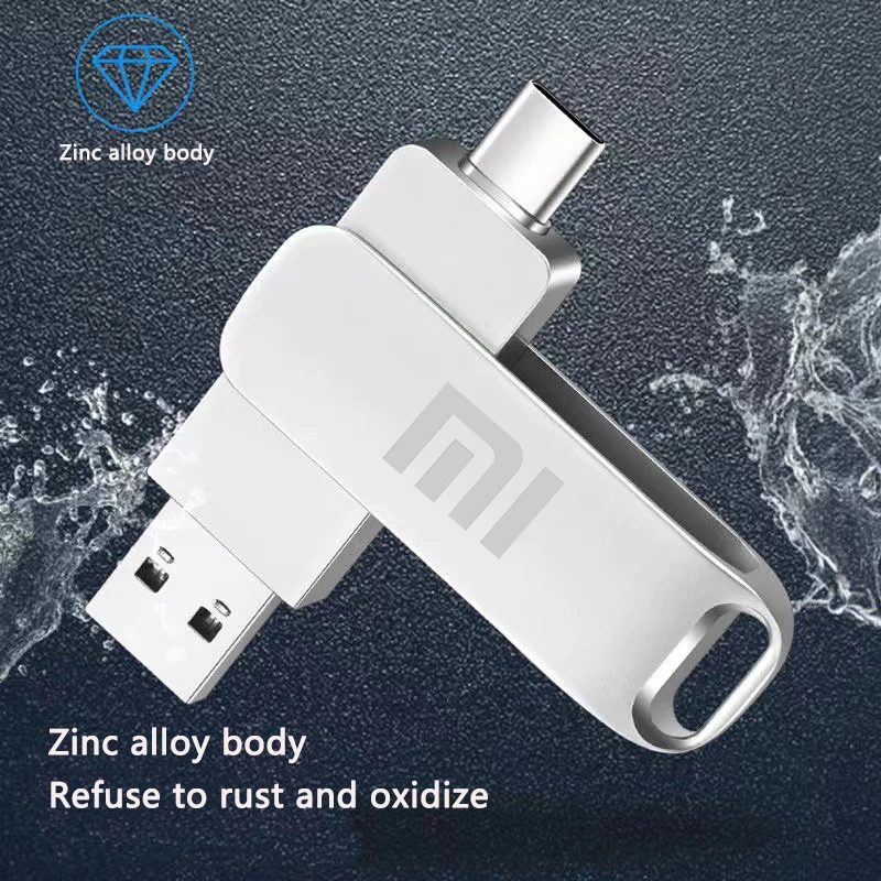 Xiaomi TYPE-C Flashdisk 3IN1 USB 3.0 Kecepatan Tinggi, Driver Flash Logam OTG 256gb 512gb 1tb 2tb, USB Flash Drive