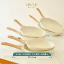 Roschel Beneta White Marble Coating Non-Stick Frypan 18 , 20 , 22 , 24 , 26 , 28 cm Panci Wajan Penggorengan Fry Pan Anti Lengket Induksi