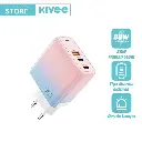 KIVEE Charger Type C Super fast charging 88W Adaptor mini 3-in-1 Type C & USB*2 PD+QC 4.0 Original