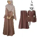 Ufaira Olshop Setelan Polos Jumbo Crincle Airflow Terbaru size XXL, XL, L/Set rok+baju setelan wanita