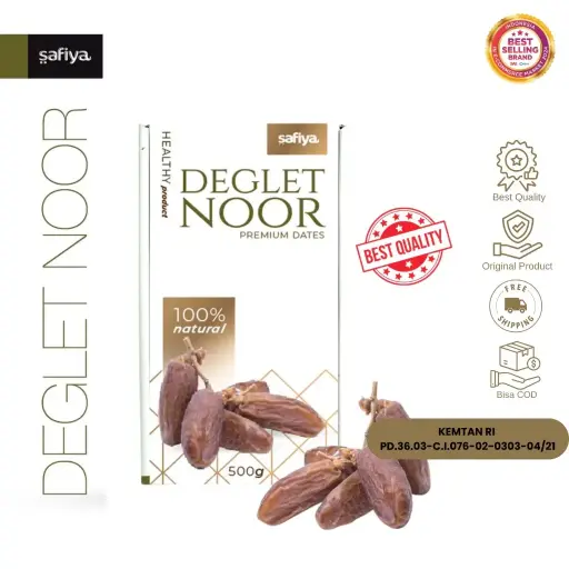 Kurma Tunisia Tangkai 500 Gram Deglet Noor Premium