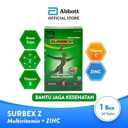 Surbex Z box 30 tablet - Multivitamin Lengkap & ZINC