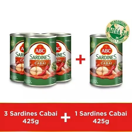 ABC Sarden Saus Cabai 425 g - Buy 3 pcs Get 1 pcs Free