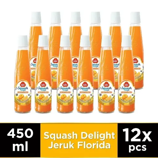 ABC Sirup Squash Delight Jeruk Florida 450 ml - Multi Pack 12 pcs