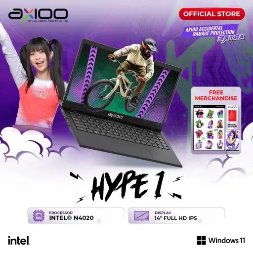 Axioo MyBook Hype 1 Intel Celeron N4020/4GB/128GB/HD - Windows 11