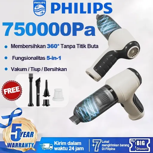 PHLIPS 998000Pa Vacuum Mite Removal Cleaner Cordless Handheld Mini Home Car Wireless Household Use Handheld Corded Floor