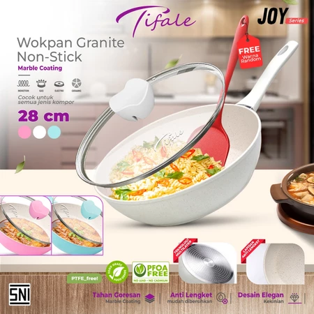 Tifale Joy Series Fry Pan 28CM Penggorengan Frypan Anti Lengket Handle Bakelite Silicone