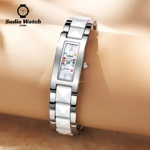 Jam Tangan Wanita Labaoli Original Brand Persegi Rantai Kecil Elegan Mewah Anti Air Cod
