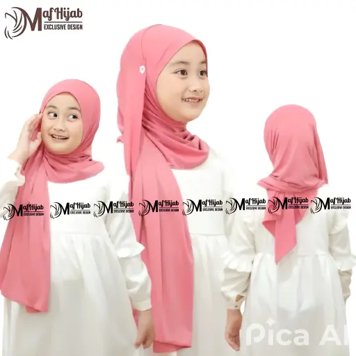 𝐌𝐚𝐟 𝐇𝐢𝐣𝐚𝐛 𝐏𝐚𝐬𝐡𝐦𝐢𝐧𝐚 𝐒𝐚𝐤𝐮𝐫𝐚 - Jilbab Hijab Instan Pashmina Instan Anak Kancing Sakura Jersey 1-10Thn