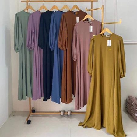 Berlina Dres Cringkle Airflow Dress Muslim Busui