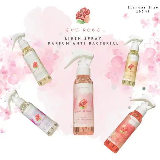 EVE ROSE - Parfum Anti Bakteri - Pengharum Pakaian, Hijab, Kasur, Helm, Sepatu - Linen Spray 100ml