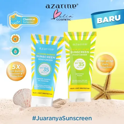 ❤ BELIA ❤ AZARINE Aqua Essence Sun Shield Serum SPF 50 PA+++ & Hydrasoothe Sunscreen Gel SPF45+++ | Bodyguard BT21 | Body Saver