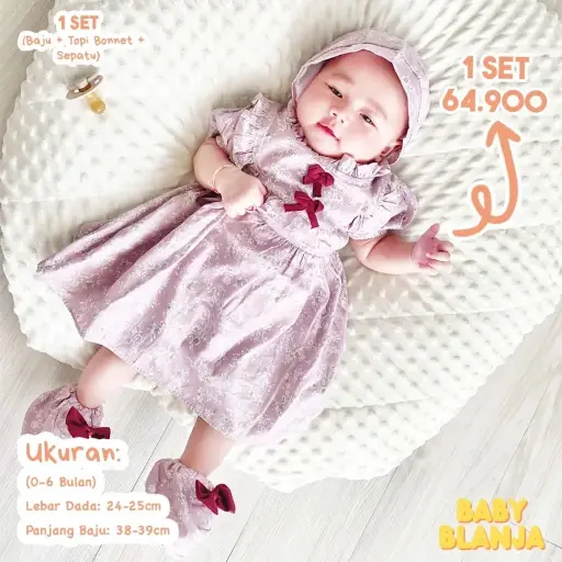 Dress Bayi Perempuan 6 12 Bulan Fay / Lacey