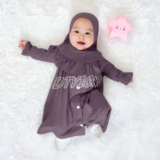 DTY100 Gamis bayi perempuan newborn BiLqiS 0-6 bulan 6-12 bulan 12-18 bulan