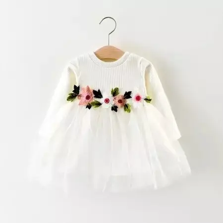  Dress Anak Perempuan Gaun Bayi Baju Anak Cewek Import Korean Style 0 6 12 Bulan 1 2 3 Tahun Aqiqah Warna Putih Abu